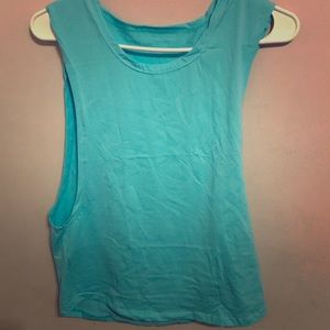 Aqua blue workout shirt
